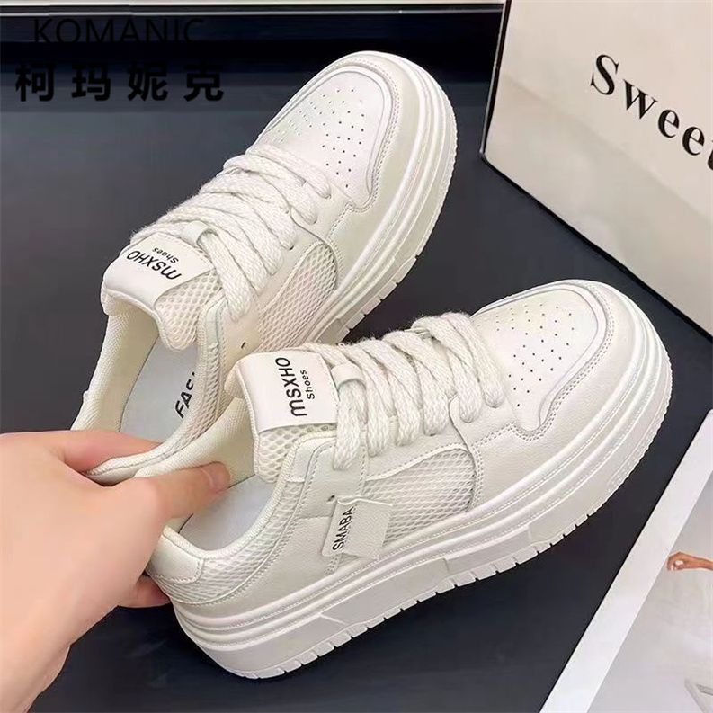 

Mesh breathable little white shoes women s 2025 summer early spring new versatile thick-soled ins heightening casual sports shoes 40