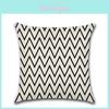 Premium Quality Black White Geometric Waves Pillow Case For Chic Home Decor