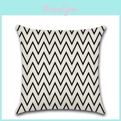 Premium Quality Black White Geometric Waves Pillow Case For Chic Home Decor