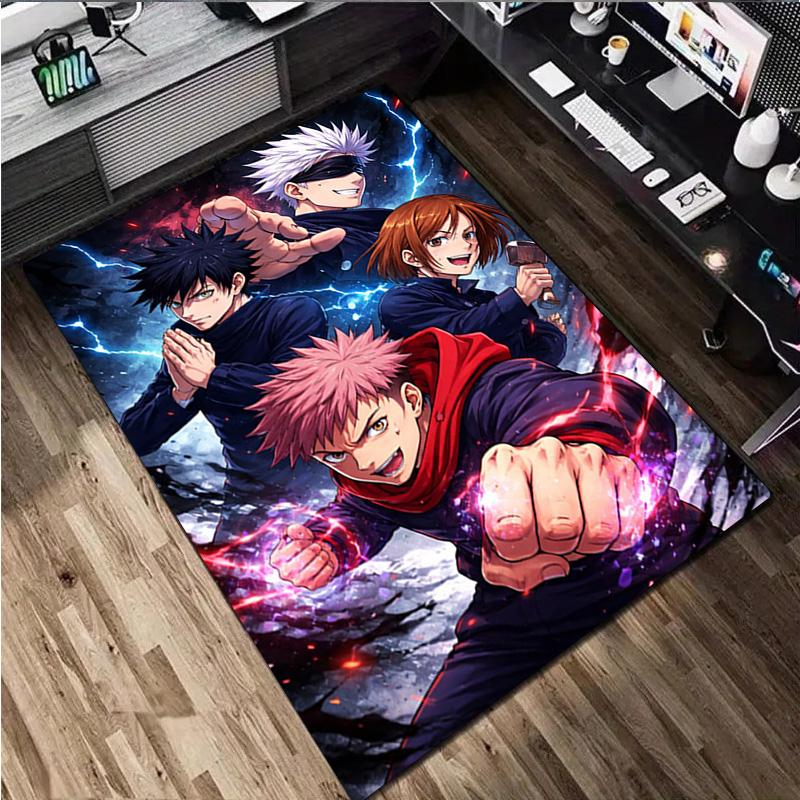 Jujutsu Kaisen Characters Home Carpet Office Decorative Carpet For Living Room Bedroom Door Mat Floor Rug Computer Chair Area Rug
