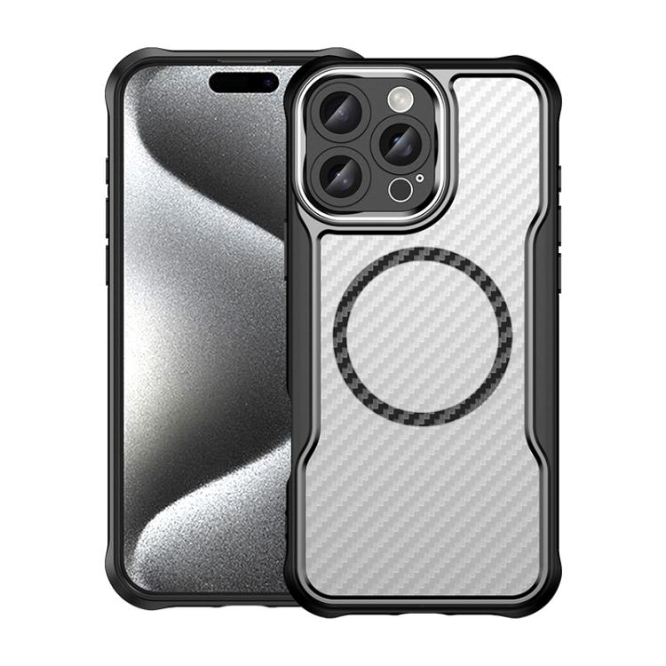 Carbon Fiber Texture MagSafe Translucent Phone Case