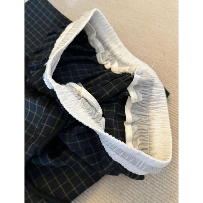 Unisex Summer Plaid Wide-Leg Pants: Elastic Waist, Drawstring, Straight-Leg, Casual Fit for All Ages