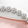 Smyoue Brilliant Cut Flower Moissanite Tennis Bracelet for Women 1.5mm Gem Full Diamond 925  Silver Plated 18K Jewelry