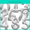 Premium 16" Gold Silver Letter Number Balloons Ideal For Festive Events