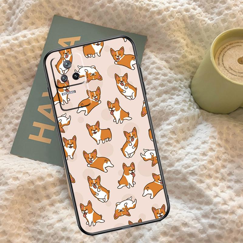 Cartoon Corgi Case For Xiaomi 14T 11T 12T 13T Pro 13 14 15 Ultra POCO X7 Pro X3 X5 X6 M6 F5 F6 Pro Cover