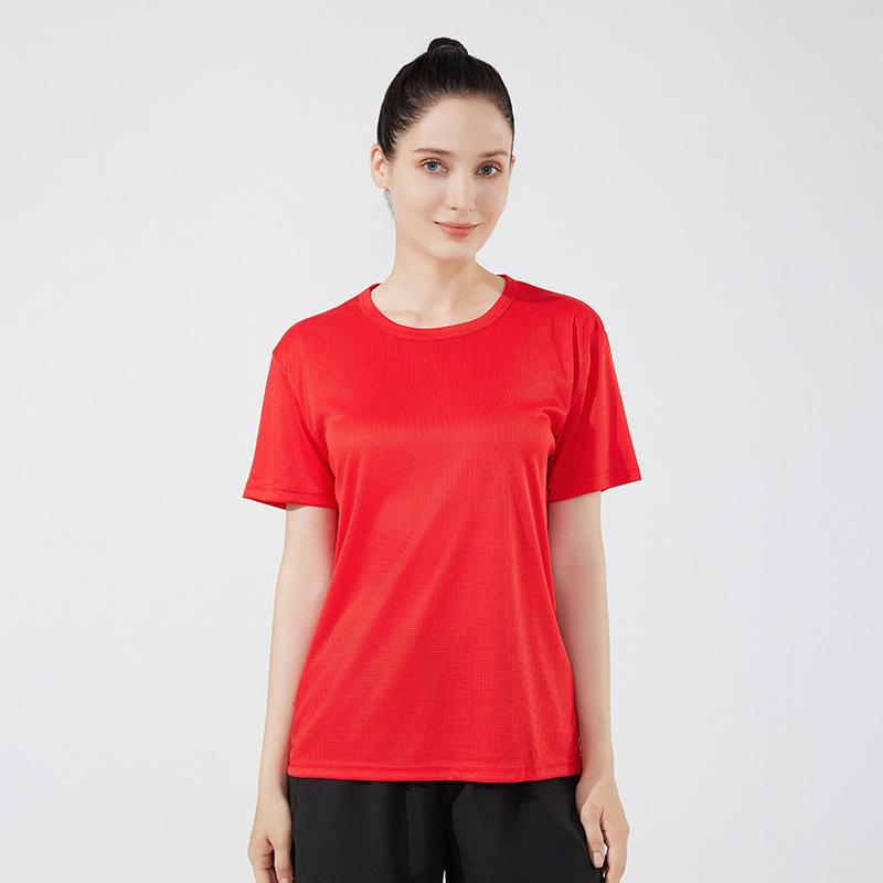 Unisex Quick-Dry Short Sleeve Running T-shirt - Solid Color Sportswear