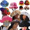 NEW Women Crochet Bucket Hats Y2k Fashion Pleated Ruffles Knitted Hat