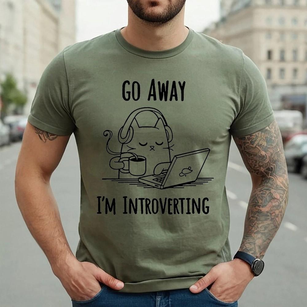 

Go Away I m Introverting | INTROVERT CAT | NOVELTY | MEN S T-SHIRT TEE TOP 2XL