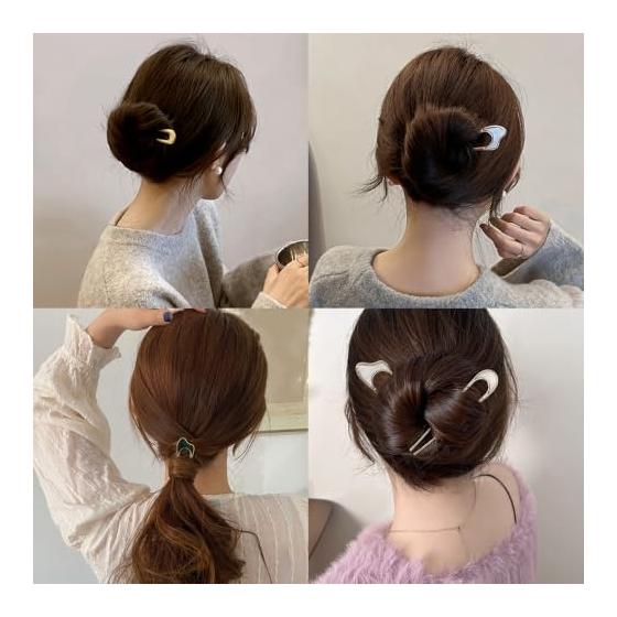 YINKE 6-Piece U-Shaped Hairpins, Simple Retro Hair Sticks for Updos, Formal & Casual Occasions, Wedding, Graduation, Party, Gift