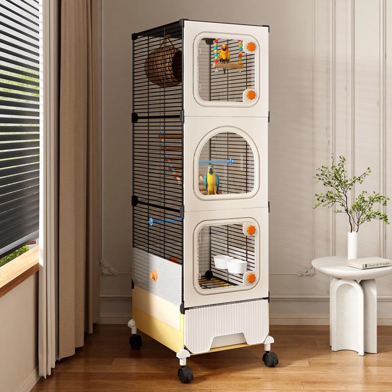 Hao Lei De Zhu Large Anti-Splash Parrot Cage for Cockatiel, Budgie, Lovebird, Sun Conure