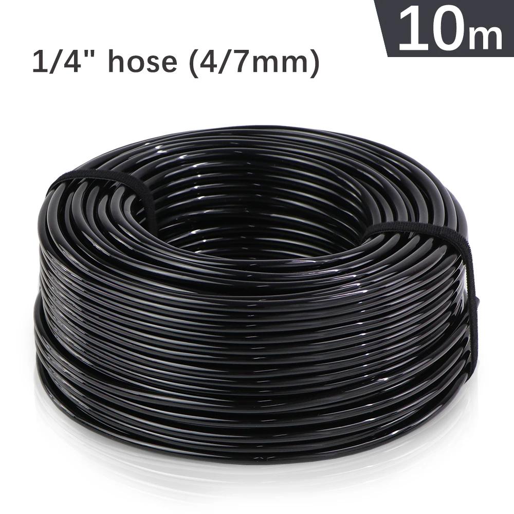 50-5m 1/4" Garden Drip Micro Irrigation 8-hole Adjustable Drippers with Stake 4/7mm Adapter PVC Tubing Automatic Watering System