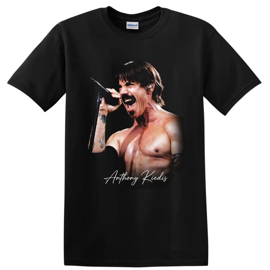 Anthony Kiedis Rock Music T Shirt Singing Microphone Portrait Tee