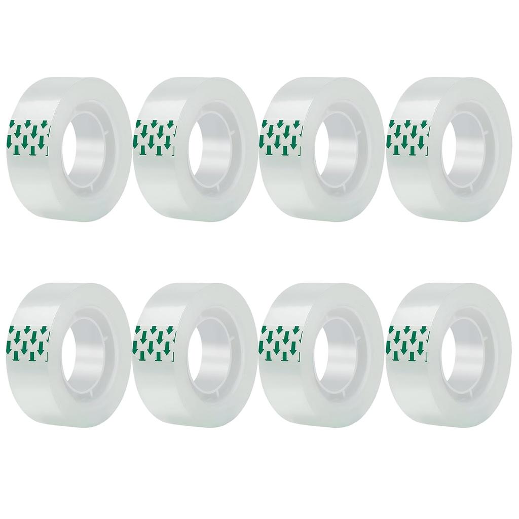 JACMD 12 Rolls Clear Tape, Transparent Tape Refills, Gift Wrap Tape 3/4 * 1000 inch for Gift Wrapping for Office, Home, School