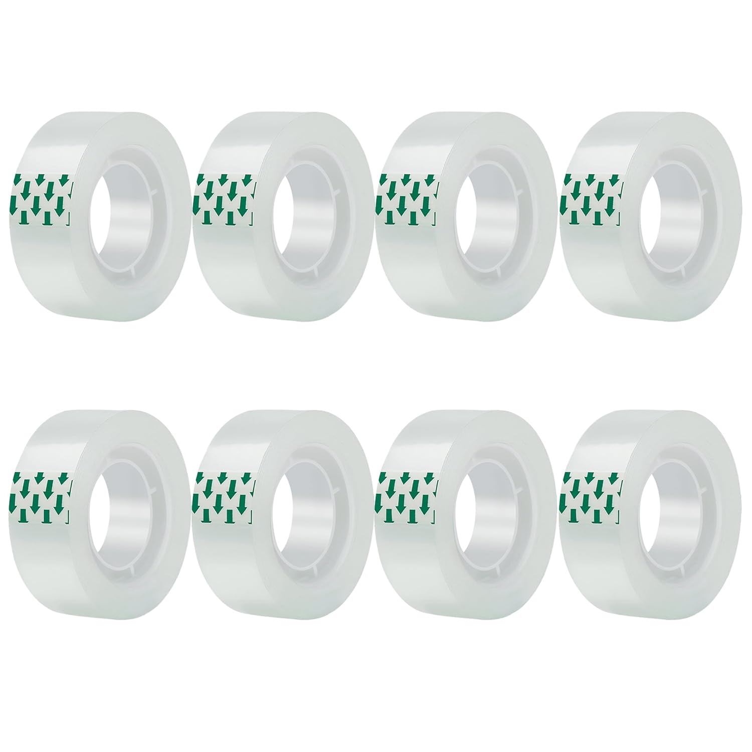 JACMD 12 Rolls Clear Tape, Transparent Tape Refills, Gift Wrap Tape 3/4 * 1000 inch for Gift Wrapping for Office, Home, School 8Rolls