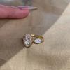 2026 Marquise Diamond Pigeon Egg Ring High-end Niche Design Light Luxury Layered Ring Gold High-carbon Diamond Ring for Women