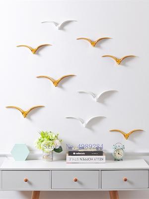 Keramik-Anhänger Dreidimensionaler kleiner Vogel Wanddekoration Gans Möwe Goldene Wanddekoration Modernes Zuhause