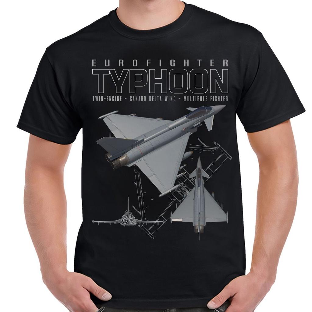 Eurofighter Typhoon Schema Caccia Multiruolo Uomo Maglietta Manica Corta Casual Cotone Girocollo Maglietta Estiva