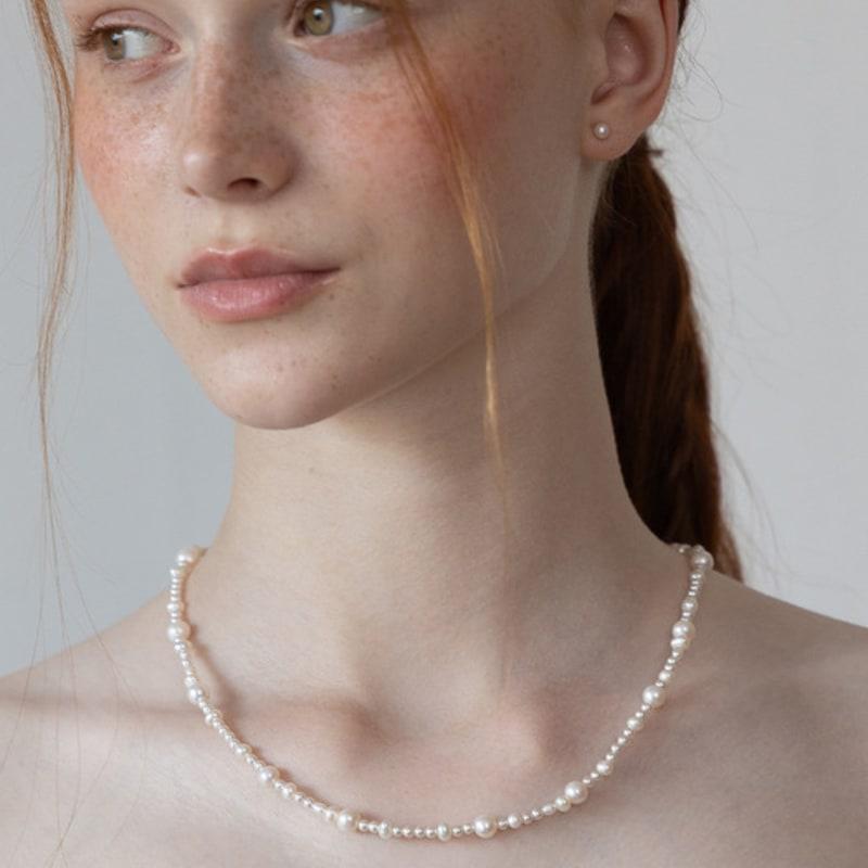 Tatiana Freshwater Pearl Mixed Line Necklace NZ2486
