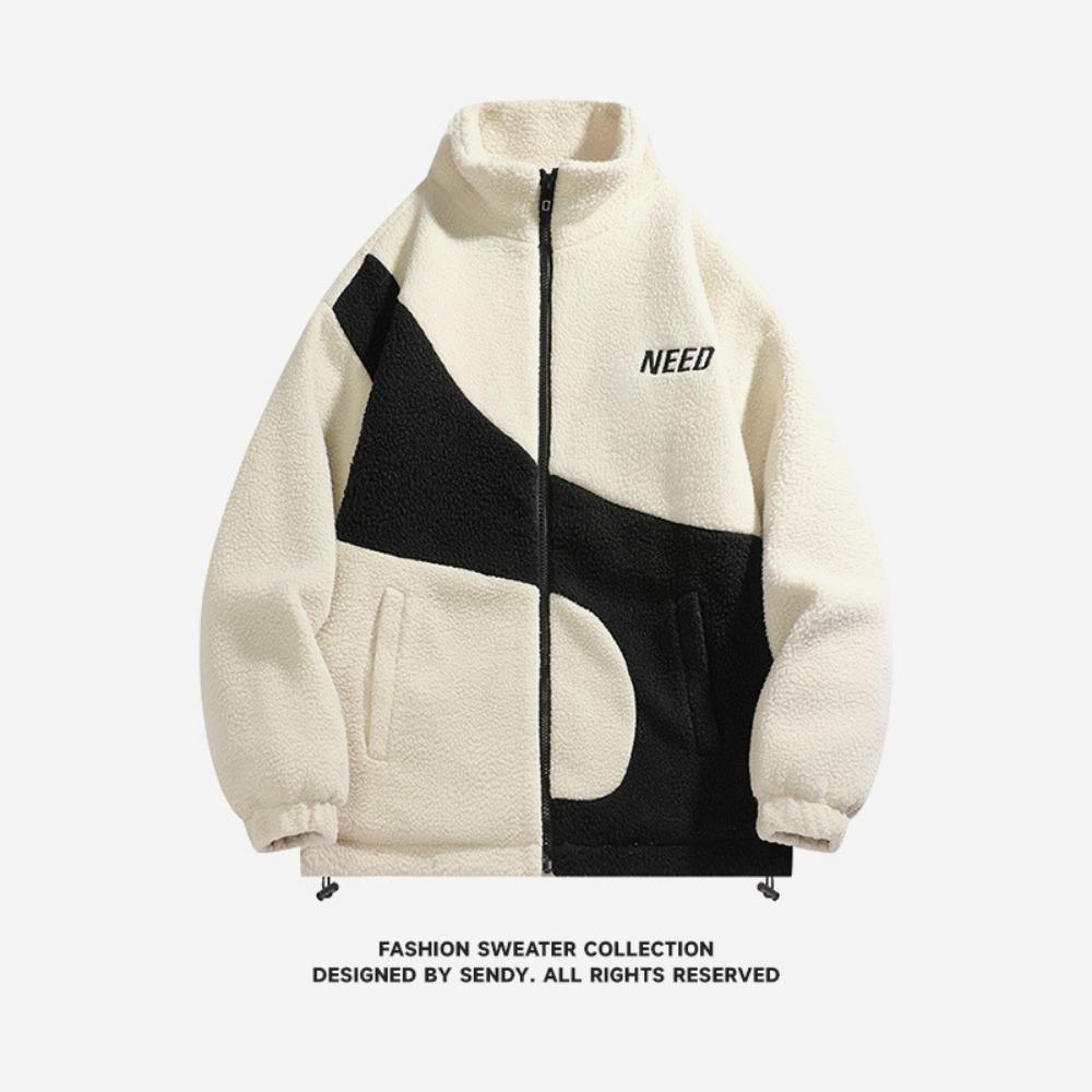 

Новая куртка из овечьей шерсти для мальчиков на осень и зиму, модная и красивая, хлопковая, утолщенная, теплая, свободного кроя, со стоячим воротником, хлопковая куртка L