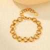 Chic Ring-connected Bracelet for Women,Gold Plated Stainless Steel Chain Bracelets,Fashion Jewelry Gifts