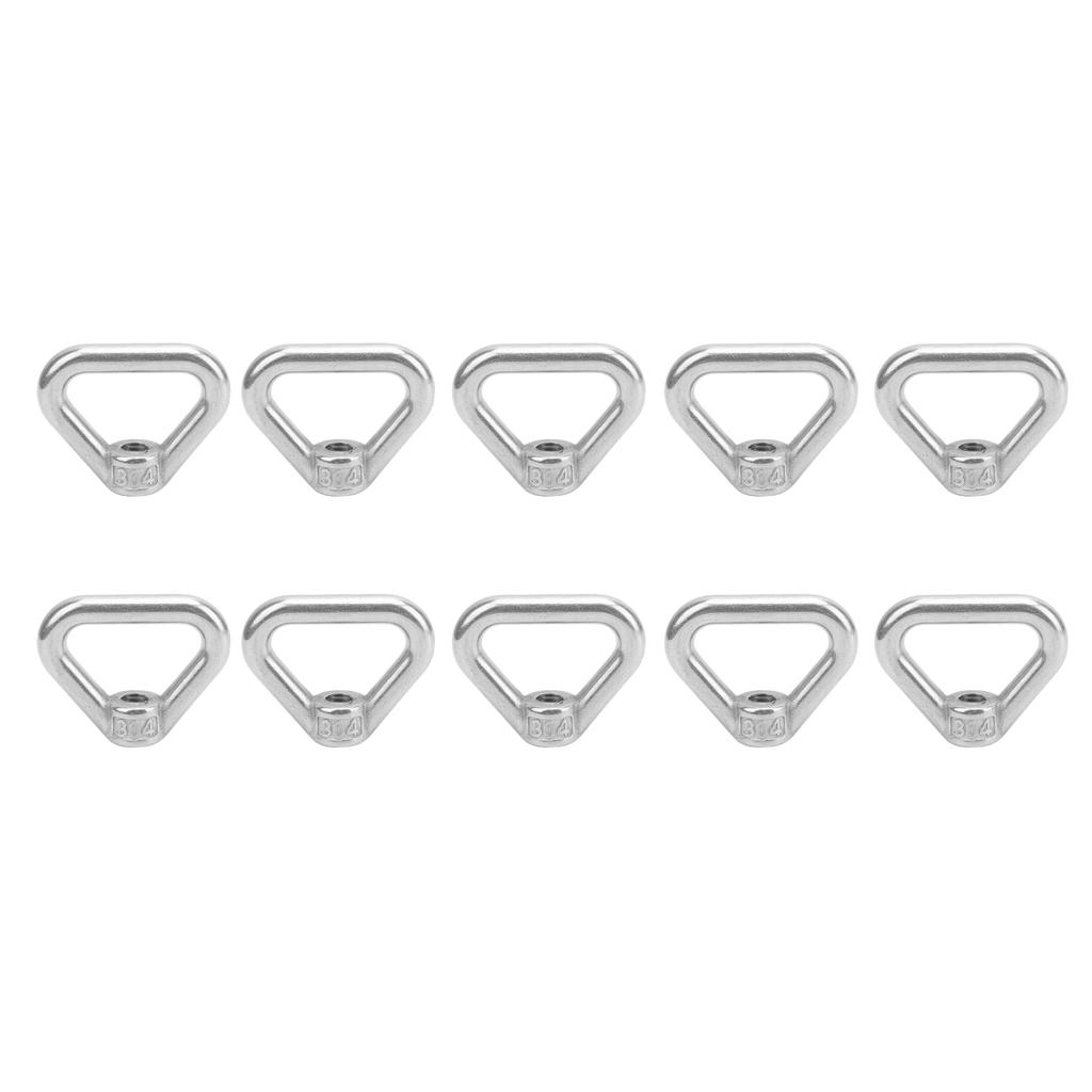 10pcs Silver Screw Nut 304 Stainless Steel Triangle Ring Nut Eye Nut Fastener M8
