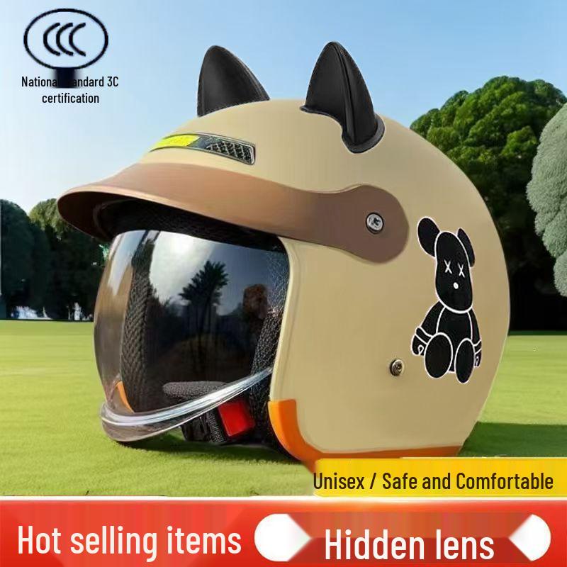 3C Certified Winter Electric Vehicle Safety Helmet: Unisex, Warm, Half-Helmet