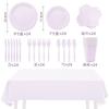 Spot Solid Color Series Tableware Set Taro Purple Paper Plate Paper Cup Paper Towel Tablecloth Disposable Party Supplies