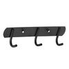 Stainless Steel Metal Coat Hook Rack Wall Mounted Coat Rack with 3 Decorative Hooks Thick Nordic Black