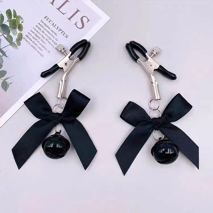 Women's Erotic SM Bell Nipple and Vaginal Clamps for Flirting, Clitoral Stimulation, and Maid Training