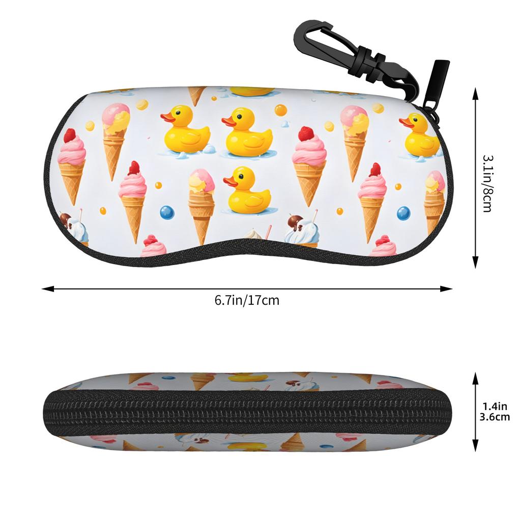cute cartoon yellow duck Glasses Case Gifts For Girl Boy Zipper Glasses Storage Box Protector Eyewear Container