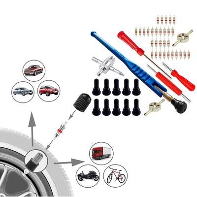 47pcs Tire Valve Installation Tool Set Metal Construction Valve Stem Installer Set Upgrades for Professional & Home Use