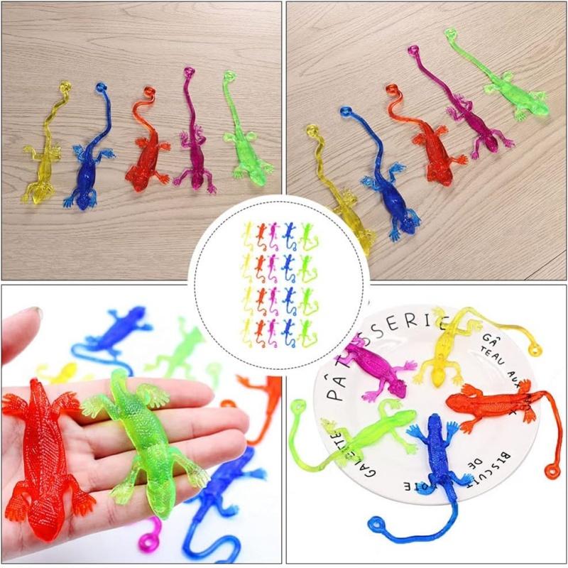 Stretchy Sticky Lizards Toys Funny Sticky Lizards Mini TPR Lizard Toys for Kids Party Favors Easter Goodie Bags Filler