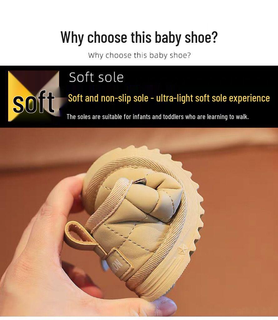 Warm Winter Baby Snow Boots for Boys and Girls - Soft Sole Velvet Cotton Shoes for Infants (1 Year Old)