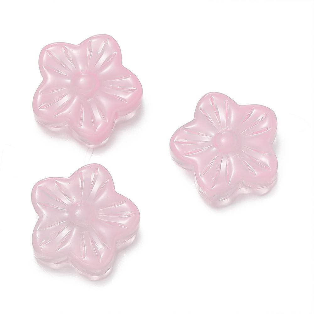 10Pcs/Lot Glass Five-Petaled Flower Beads Colorful Spacer Bead for DIY Bracelet Necklace Earrings Jewelry Making Accessories