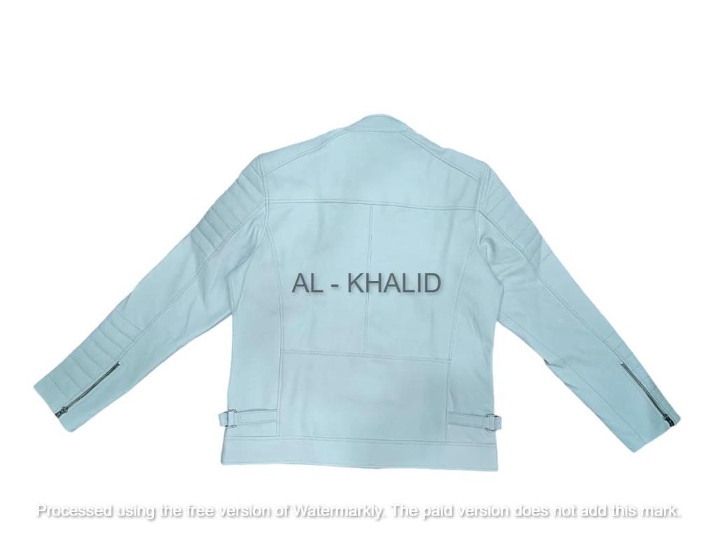 Chaqueta de cuero blanco para hombre, piel de cordero auténtica, hecha a mano, nueva chaqueta para motociclista