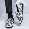 Nuove Scarpe Casual da Uomo in Pelle con Fantasia Floreale Mocassini Slip-On da Uomo Calzature per Matrimonio e Homecoming Zapatos Hombre