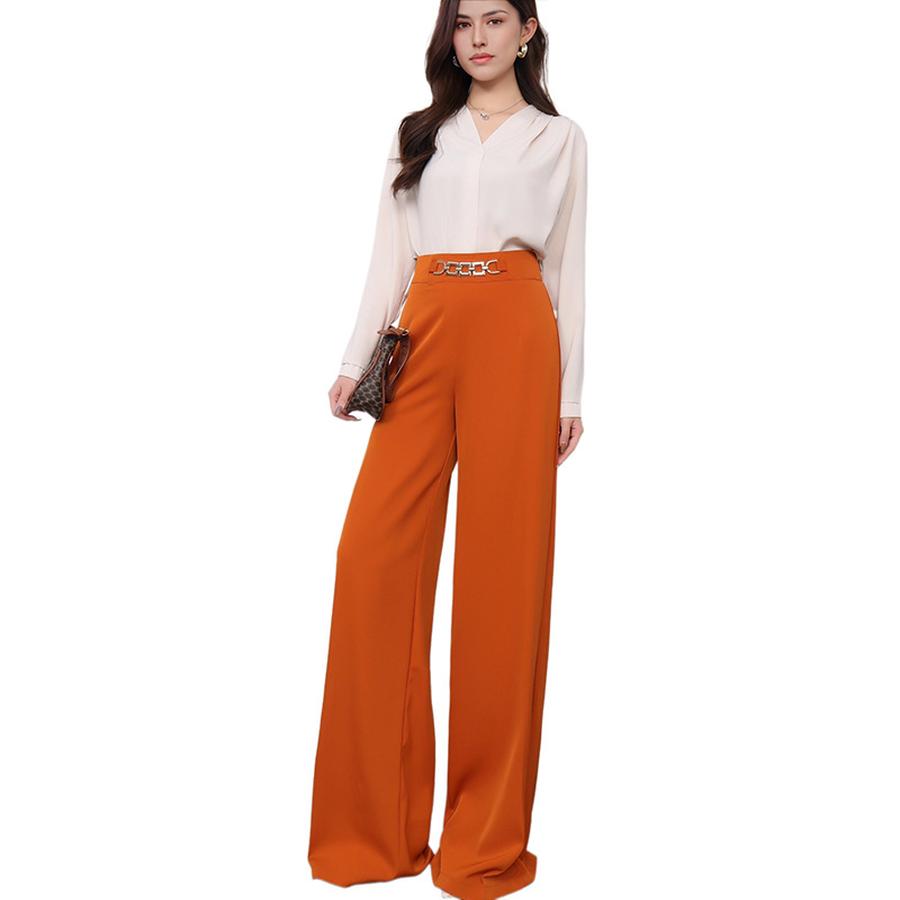 Women's New Imported Bestseller Solid Color Draped Wide Leg Pants Formal Trousers for Women