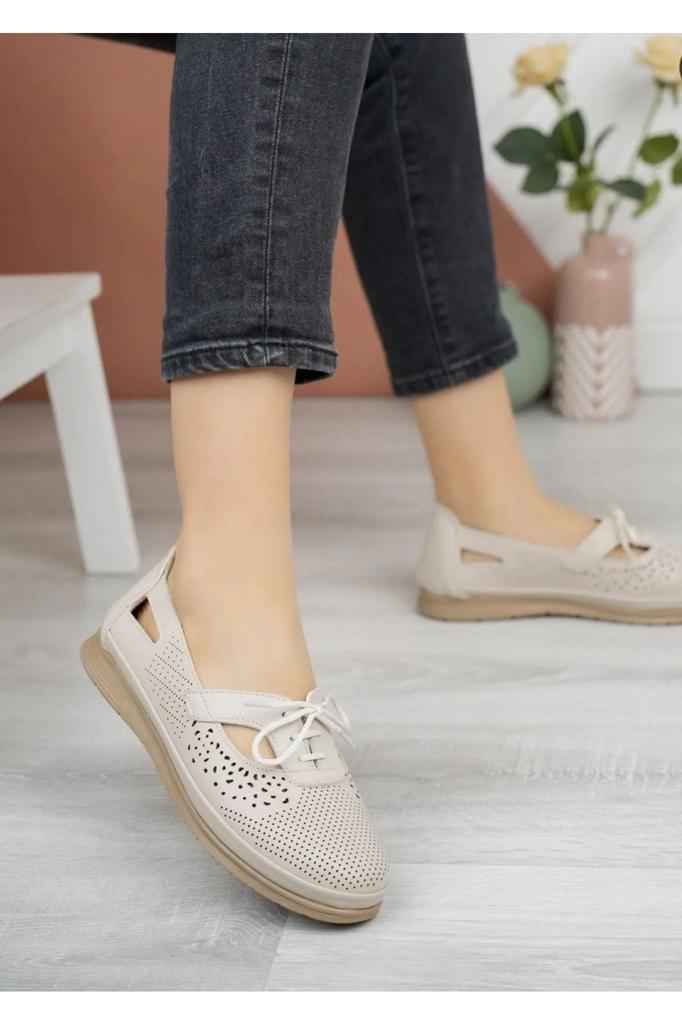 Women's Fashion Polyurethane Flat Heeled Ballerinas Mother's Flats Sandals Shoes