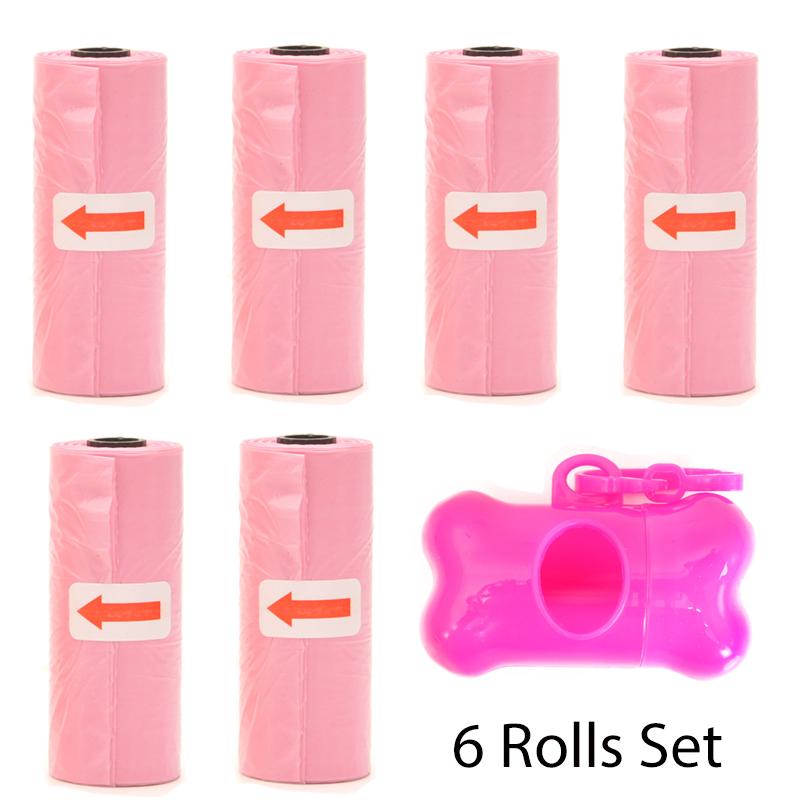 Pet Poop Bags Disposable Dog Waste Bags Bulk Poop Bags with Leash Clip and Bone Bag Dispenser 5 Rolls of 75 Pcs Bags