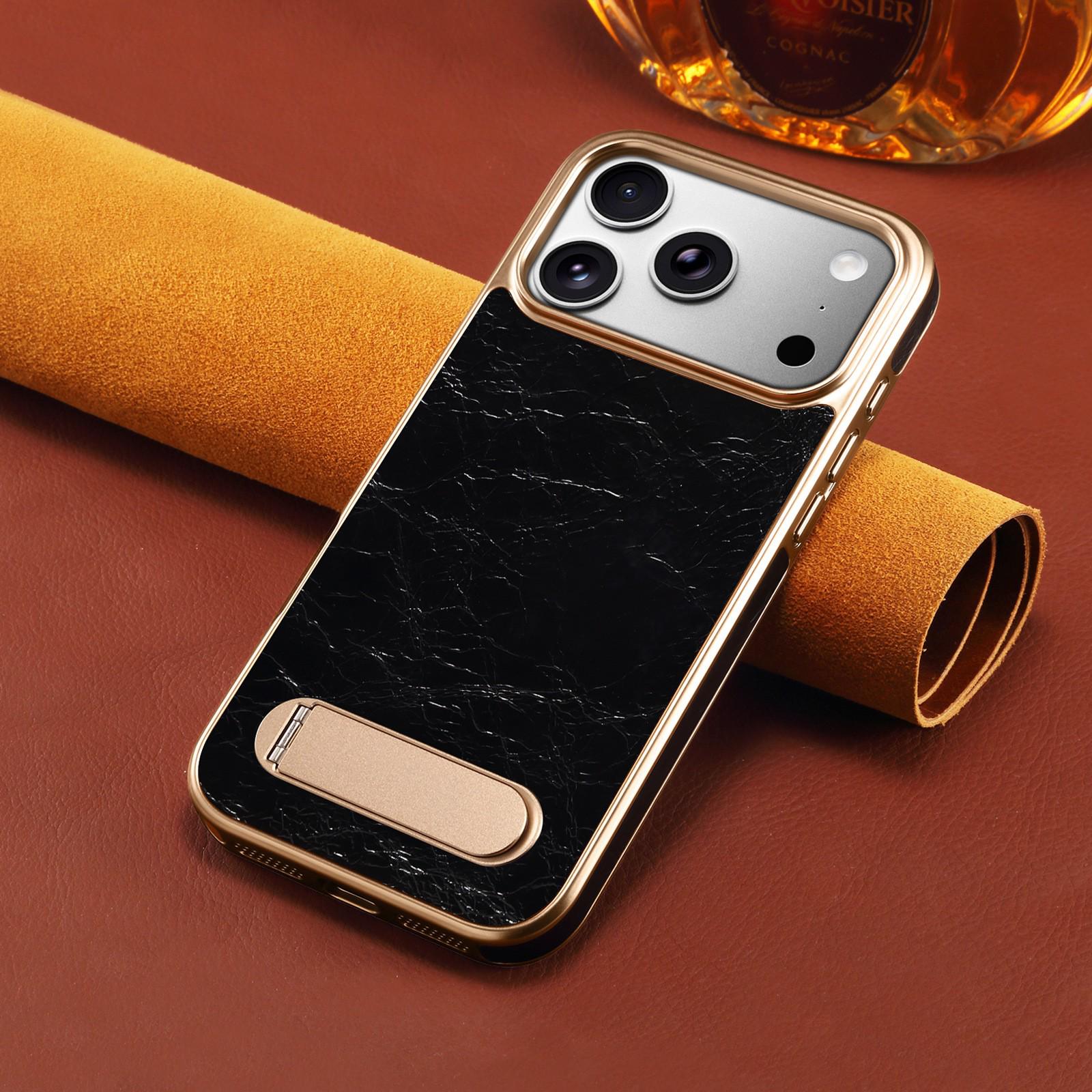 Denior Genuine Leather Magnetic Phone Case for iPhone 17 Pro Max/14 Pro/16 Pro. 16 Pro чёрный