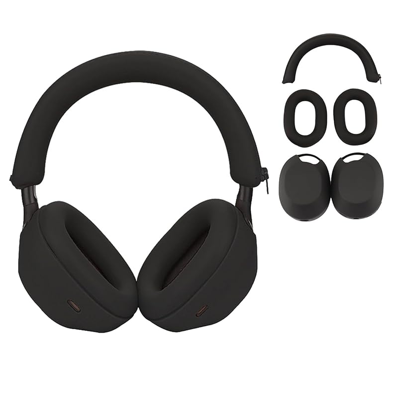 

Adhiper 3 sets case cover Sony WH-1000XM5 for headphones Ear pad cover/ear cover/headband cover/headband cushion protector Sweatproof Soft Silicone