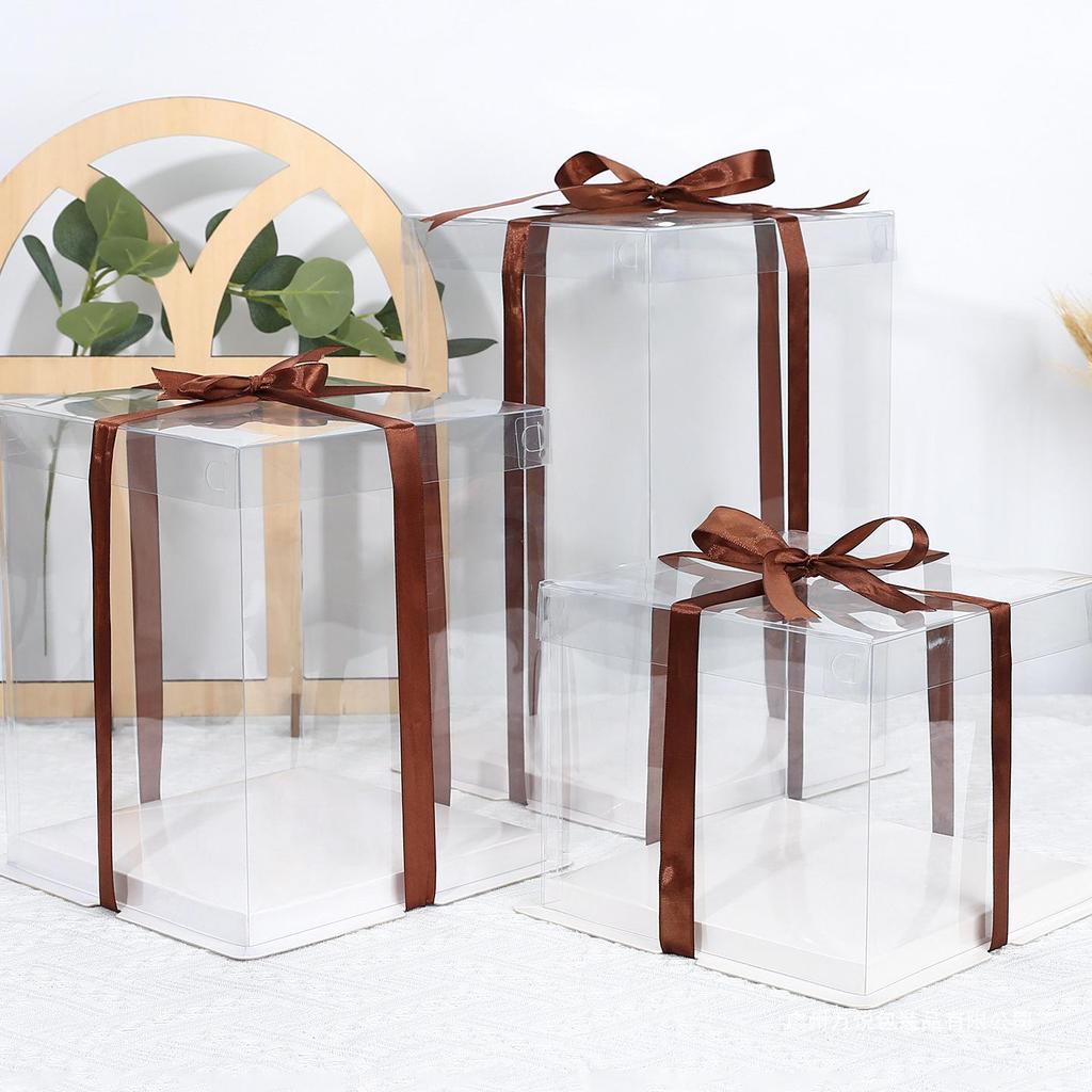 Klare doppellagige Geburtstagskuchenbox - Mehrere Größen: 4, 6, 8, 10, 12 Zoll