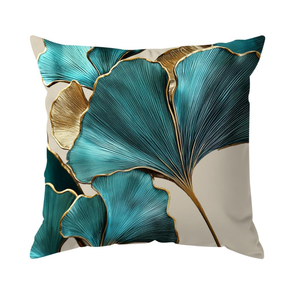 Ginkgo Leaf Cushion Cover Pillowcase Printed Polyester 45X45Cm Throw Pillowcover Decorative Sofa Cushion Pillowslip Home Decor