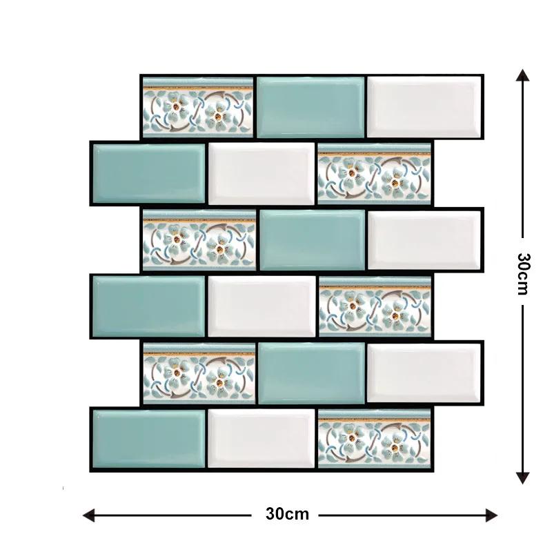 Self Adhesive Tile Wall Sticker - Home Decor 3D PVC Sticker Covers For Kitchen Cupboard Bathroom Waterproof Wallpaper