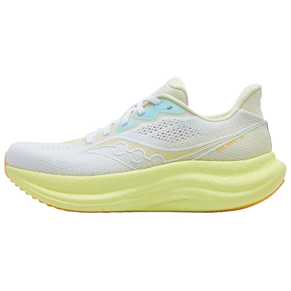 Saucony Triumph 23 Versatile Comfortable Cushioning Breathable Responsive Low-Top Running Shoes Women running shoes White Yellow S11023-554
