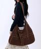 Runninghigh Studded Nubuck Messenger Bag [Brown]