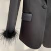 2025 Autumn/Winter Women's Snow White Irregular Lapel Jacket & Casual Suit Pants