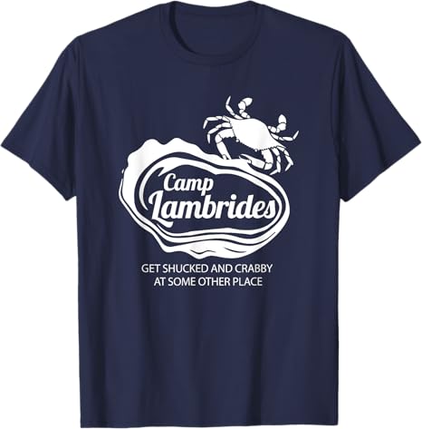 

Camp Lambrides White Lettering TShirt Humor Funny Crab Y2k Graphic Outfit Short Sleeve Blouses Novelty Gift Fashion Tee Tops 4XL