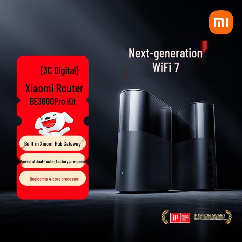 

Xiaomi Whole Home Wi-Fi 7 Router BE3600 Pro Kit (CN version)