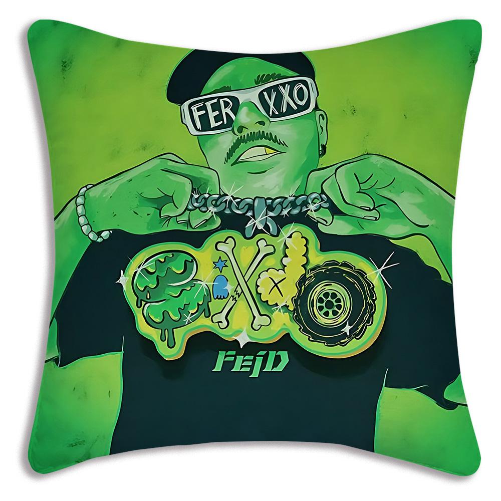 luxury Rapper Feids Pillow Covers Cartoon Sofa Decorative Home Double-sided Printing Short Plush Cute Cushion Cover